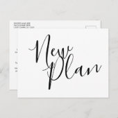 Moderne Nieuwe Plan Wijzigingsdatum Trouwen Aankondigingskaart (Voorkant / Achterkant)