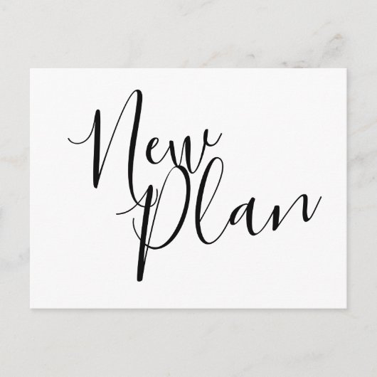 Moderne Nieuwe Plan Wijzigingsdatum Trouwen Aankondigingskaart (Voorkant)