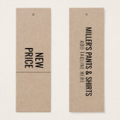 Moderne nieuwe prijs Bedrijfsnaam Hang Label Mini Visitekaartjes (Voorkant /achterkant)