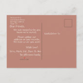 Moderne nieuwe startpagina We hebben droge Rozen v Aankondigingskaart (Achterkant)