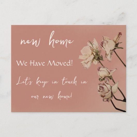 Moderne nieuwe startpagina We hebben droge Rozen v Aankondigingskaart (Voorkant)