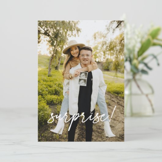 Moderne Nieuwe Tante/Grootouders/Nana Zwangerschap Aankondiging (Staand voorkant)