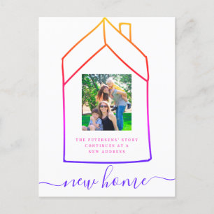 Moderne nieuwe thuiswijziging van adres bewegend b aankondigingskaart