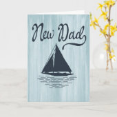 Moderne nieuwe vader eerste vaderdag Nautical Ship Kaart (Gele Bloem)