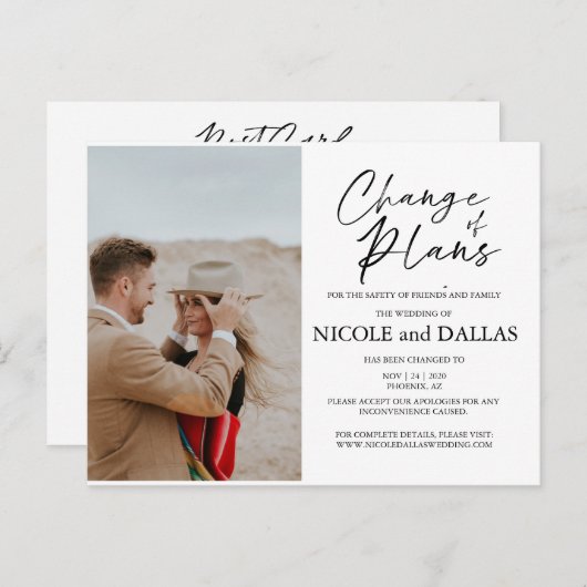 Moderne nieuwe wedloop wijziging plannen DatumR Briefkaart (Voorkant / Achterkant)