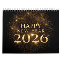 moderne nieuwejaars 2026 wandkalender