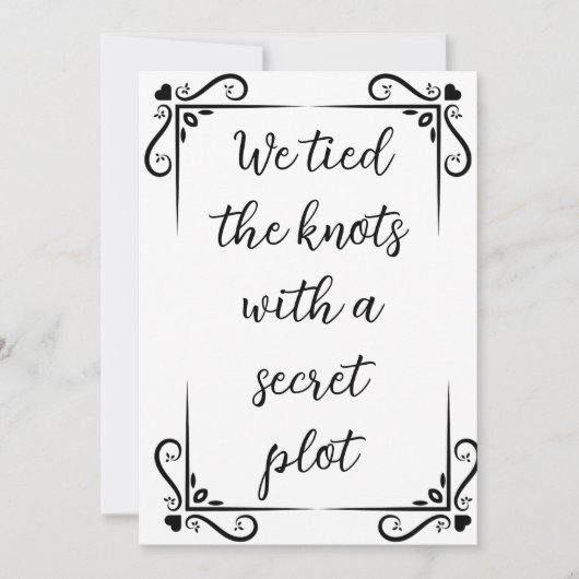 Moderne Nieuwgehuwden Elopement aankondigingen (Voorkant)