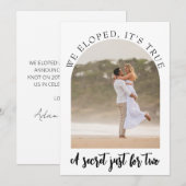 Moderne Nieuwgehuwden Elopement aankondigingen (Voorkant / Achterkant)