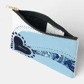 Moderne Nieuwigheid Aangepaste Naam Blauw & Wit Etui (Open)
