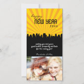 MODERNE NIEUWJAAR FOTOCARD :: stadsgezicht P1 Feestdagenkaart (Voorkant)