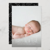 Moderne Nieuwjaar fotovakantie Feestdagenkaart (Voorkant / Achterkant)