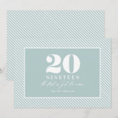 Moderne nieuwjaar typografische vakantie feestdagenkaart (Voorkant / Achterkant)