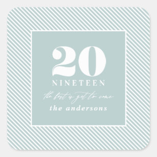 Moderne nieuwjaar typografische vakantie vierkante sticker