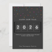 Moderne Nieuwjaars Eenvoudige Aftelling Confetti (Voorkant)