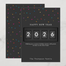 Moderne Nieuwjaars Eenvoudige Aftelling Confetti