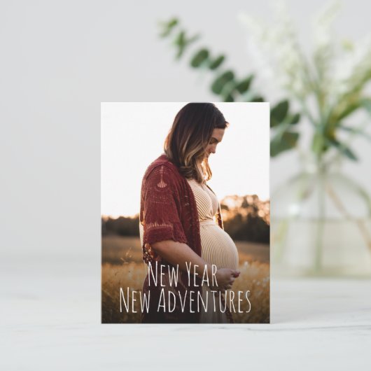 Moderne nieuwjaarsdag - Moederfoto's Feestdagenkaart (Staand voorkant)