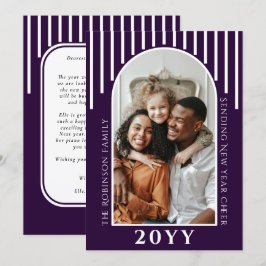 Moderne Nieuwjaarskaart Bericht op Achterkant Feestdagenkaart