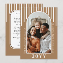 Moderne Nieuwjaarskaart met Bericht op Achterkant