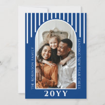 Moderne Nieuwjaarskaart met Bericht op Achterkant