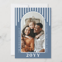 Moderne Nieuwjaarskaart met Bericht op Achterkant