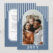 Moderne Nieuwjaarskaart met Bericht op Achterkant