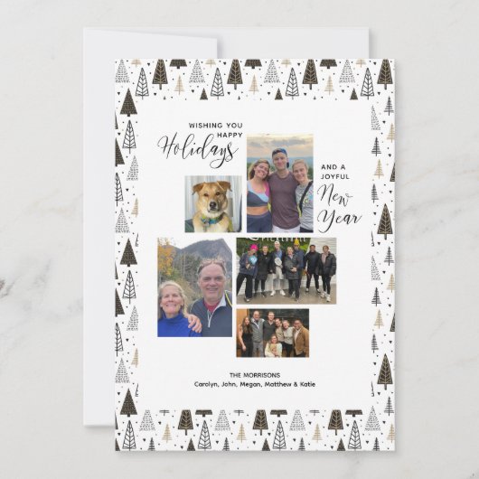 Moderne Nieuwjaarskaarten Nieuwejaars Collage Hand Feestdagenkaart (Voorkant)