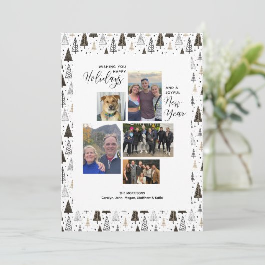 Moderne Nieuwjaarskaarten Nieuwejaars Collage Hand Feestdagenkaart (Staand voorkant)