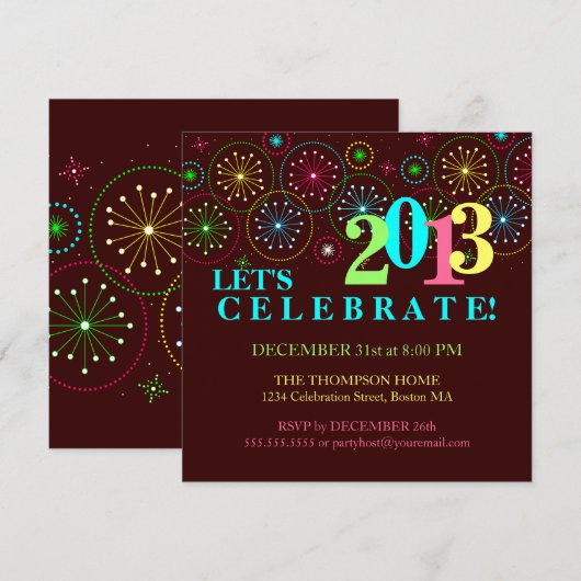 Moderne nieuwjaarsuitnodiging voor nieuwkomers kaart (Voorkant / Achterkant)