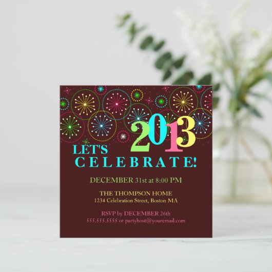 Moderne nieuwjaarsuitnodiging voor nieuwkomers kaart (Staand voorkant)