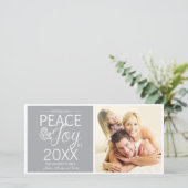 Moderne Nieuwjaarswensen Vrede en Vreugde Feestdagenkaart (Staand voorkant)