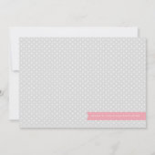 Moderne nieuwsroze Baby geboortefoto aankondiging (Achterkant)