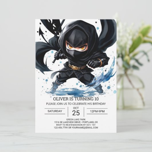 Moderne Ninja Martial Arts Verjaardag Kaart (Staand voorkant)