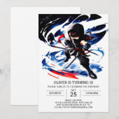 Moderne Ninja Martial Arts Verjaardag Kaart (Voorkant / Achterkant)