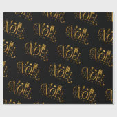 Moderne Noel Gold en Black Christmas Cadeaupapier (Vlak)