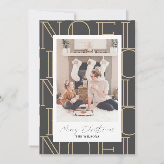 Moderne NOEL-kerstfeestdag fotokaart Kaart (Voorkant)