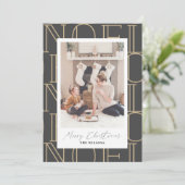 Moderne NOEL-kerstfeestdag fotokaart Kaart (Staand voorkant)