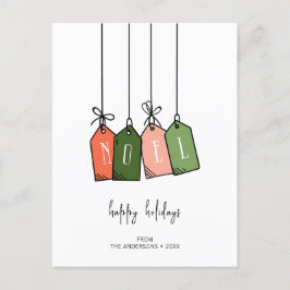 Moderne Noel Prettige feestdagen Gift Labels Holid Briefkaart