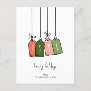 Moderne Noel Prettige feestdagen Gift Labels Holid Briefkaart