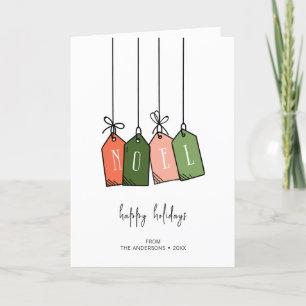 Moderne Noel Prettige feestdagen Gift Labels Holid Kaart
