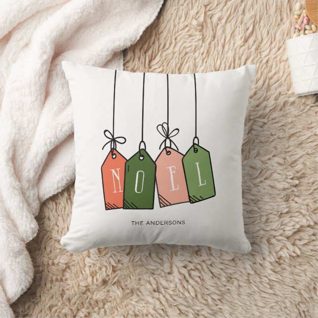 Moderne Noel Prettige feestdagen Gift Labels Holid Kussen (Deken)