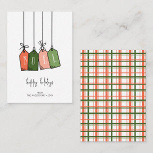 Moderne Noel Prettige feestdagen Gift Labels Holid Notitiekaartje