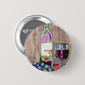 Moderne nog levende kunst van wijn en Button van d (Voorkant /achterkant)