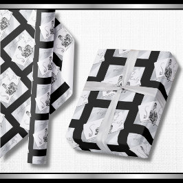 Moderne Noir 30e Verjaardag Couture Inpakpapier