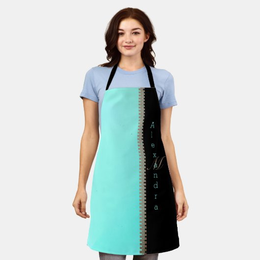 Moderne noir kant en rits illusie schort (Gedragen)