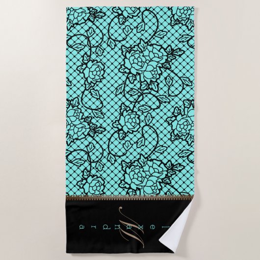 Moderne noir kant en rits illusie strandlaken (Voorkant)