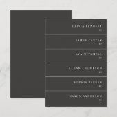 Moderne Noir Wedding Naam Plaats Kaarten (Voorkant / Achterkant)
