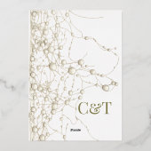 Moderne non-conformistische Pearl Gold Script Wedd Folie Uitnodiging (Achterkant)