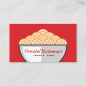 Moderne Noodle Ramen Japans restaurant Sushi chef Visitekaartje (Voorkant)
