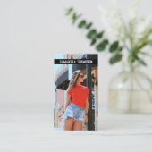 Moderne noodlijdende professionele fotografie foto visitekaartje (Staand voorkant)