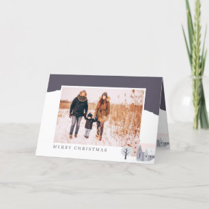 Moderne Noordse Cabin Kerstmis Feestdagen Kaart